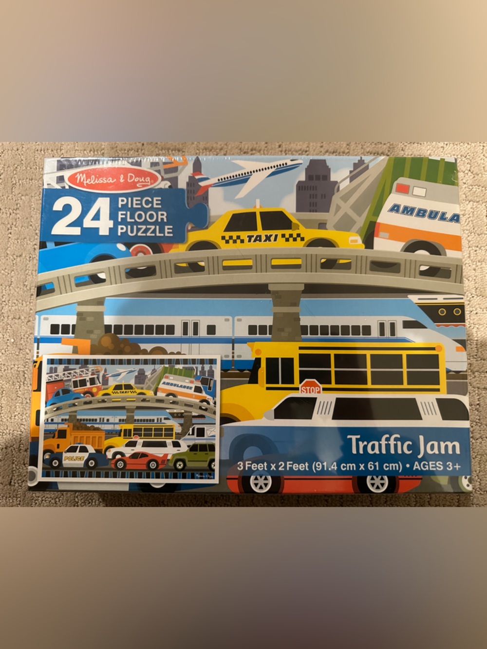 🆕 Melissa & Doug-  Traffic Jam 24-Piece Floor Puzzle